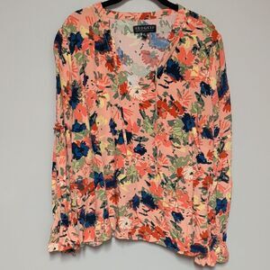 Eloquii Women's Floral Blouse - Pink, Blue, and Green